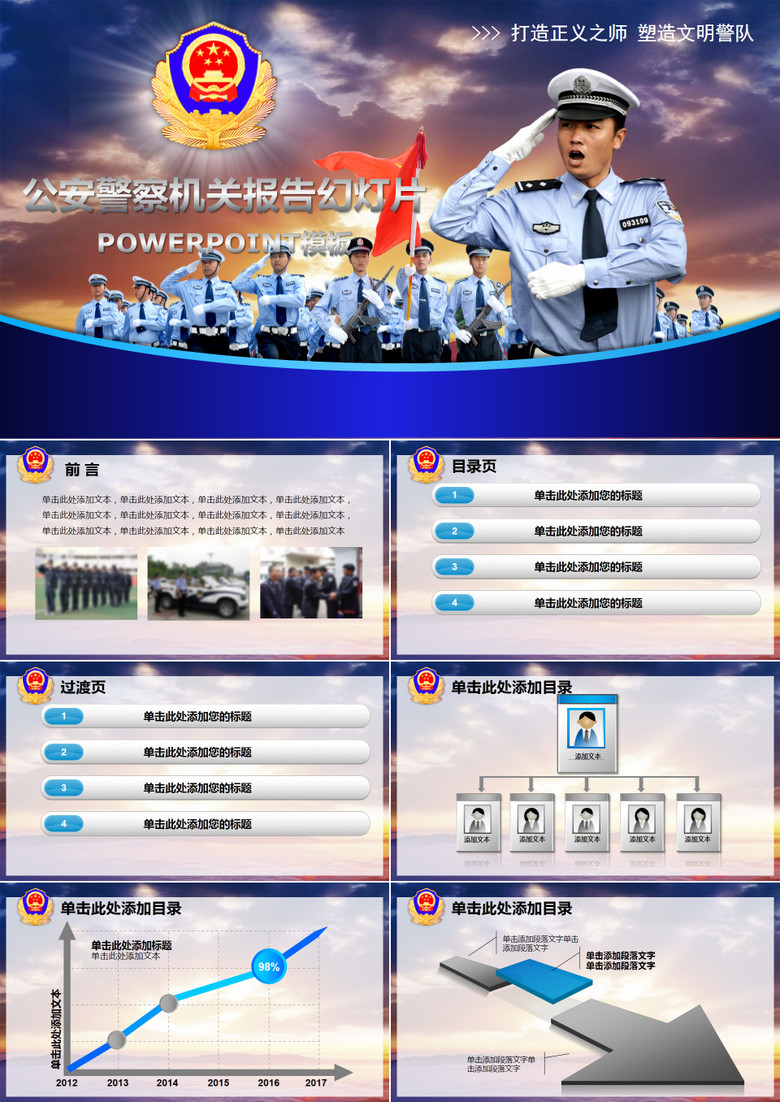 公安警察机关报告通用ppt模板