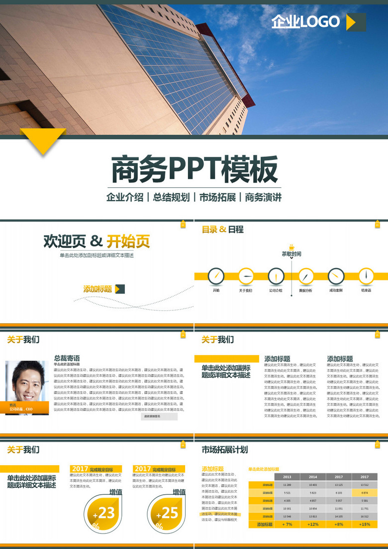 企业介绍项目展示产品营销总结报告PPT模板