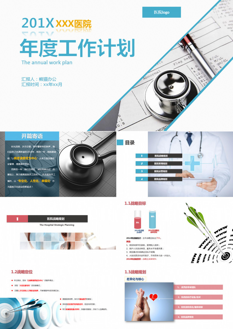 医院科室年终工作总结PPT模板