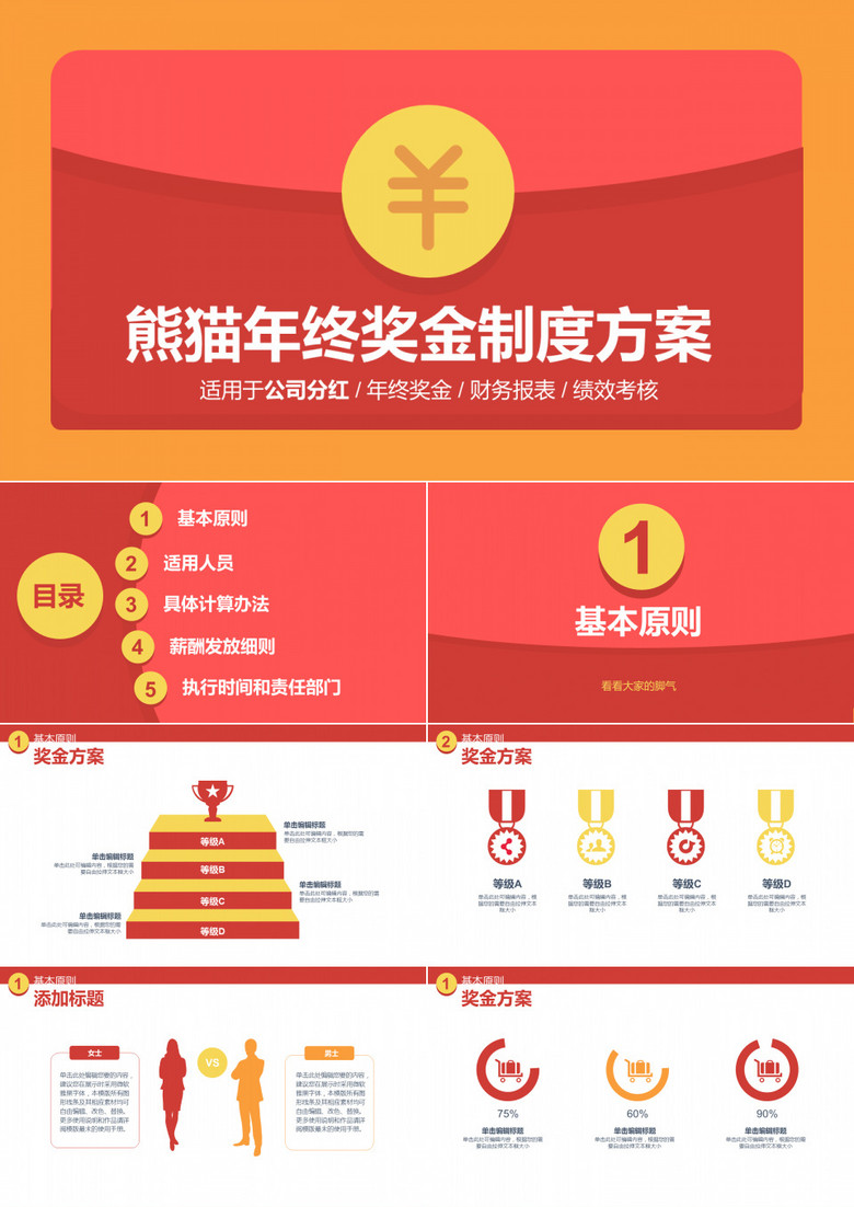 【創(chuàng)意紅包】企業(yè)培訓(xùn)獎金分紅方案PPT模版