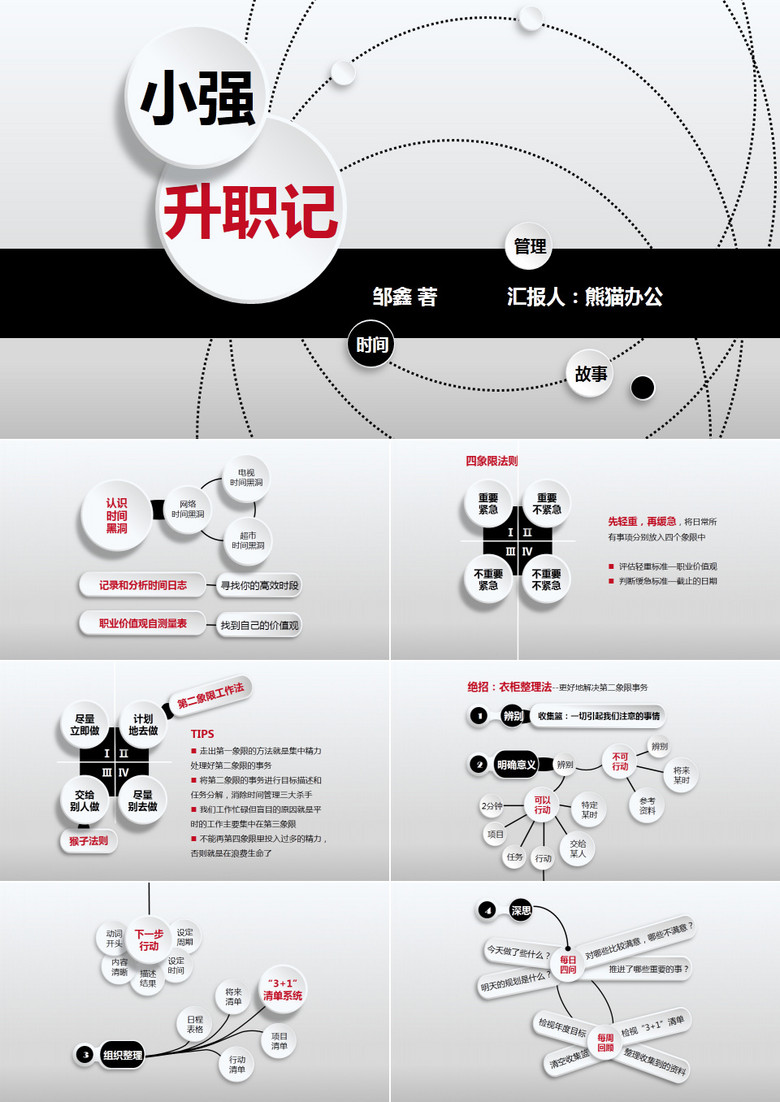 微立体小强升职记读书笔记PPT作品