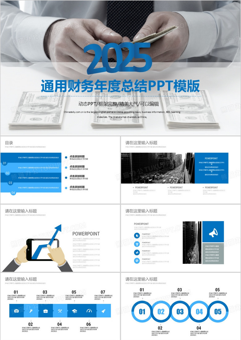 通用2025年财务年度总结PPT模版