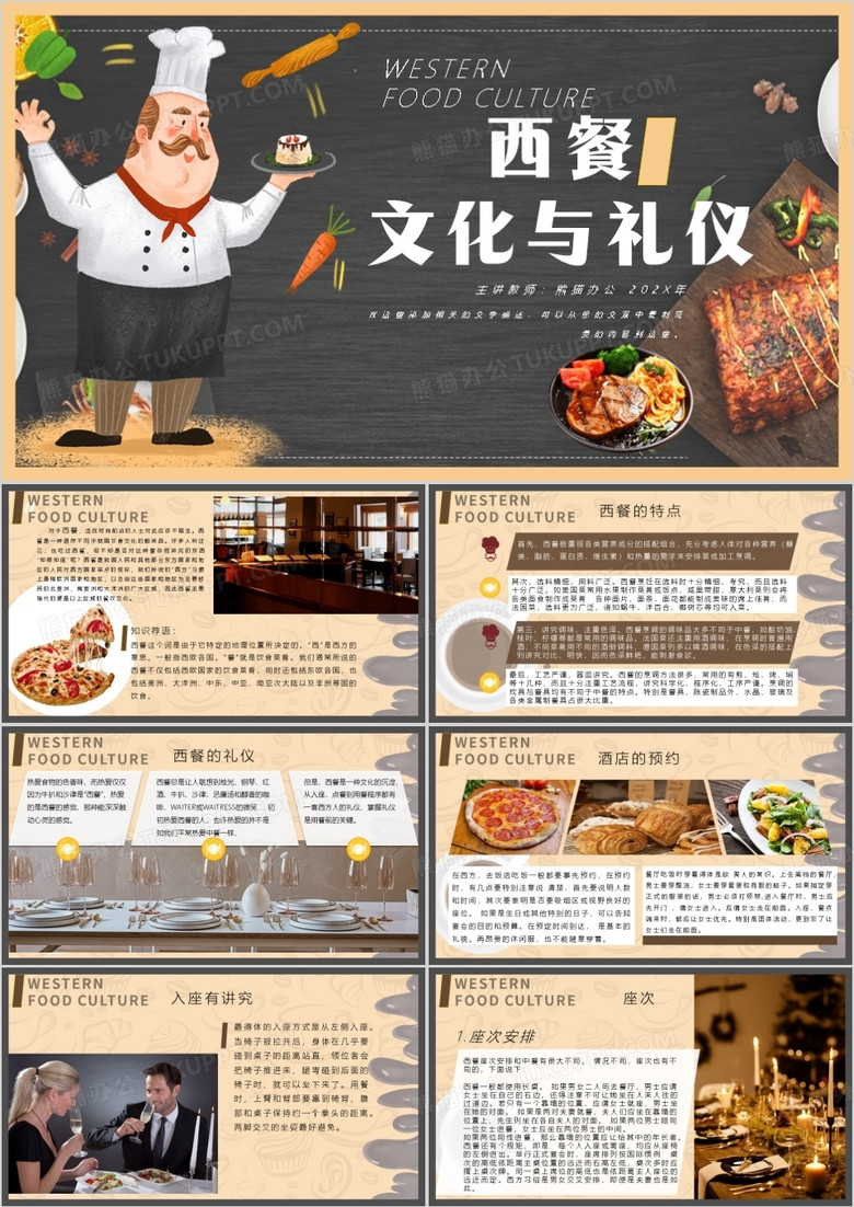 西餐文化与礼仪培训通用PPT模板