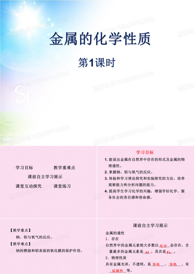 人教化学必修1第三章第1节 金属的化学性质第1课时 (共22张PPT)