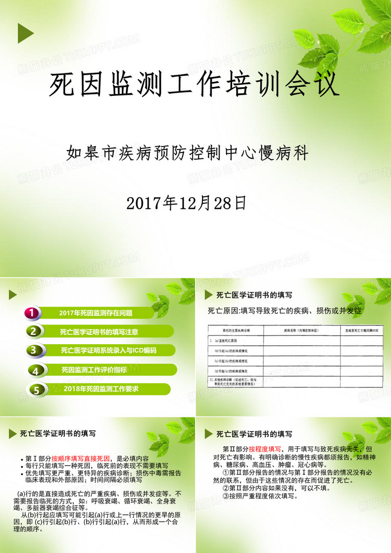 死因监测工作培训