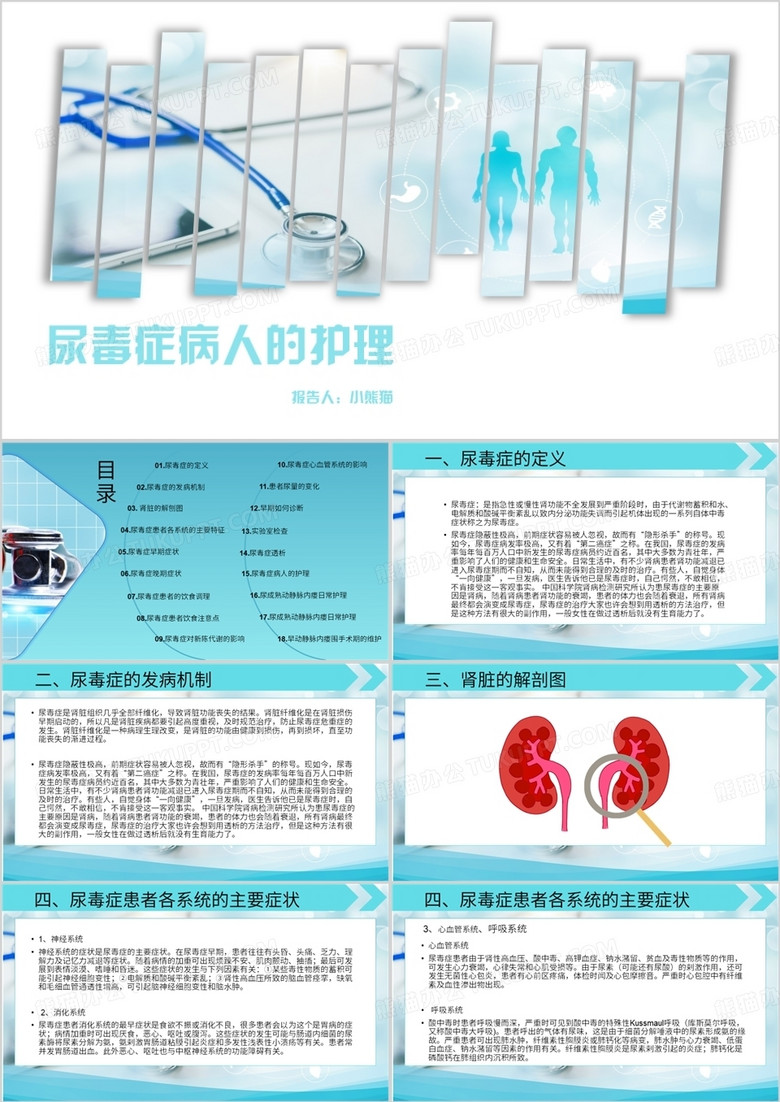 简约风尿毒症患者护理PPT模板