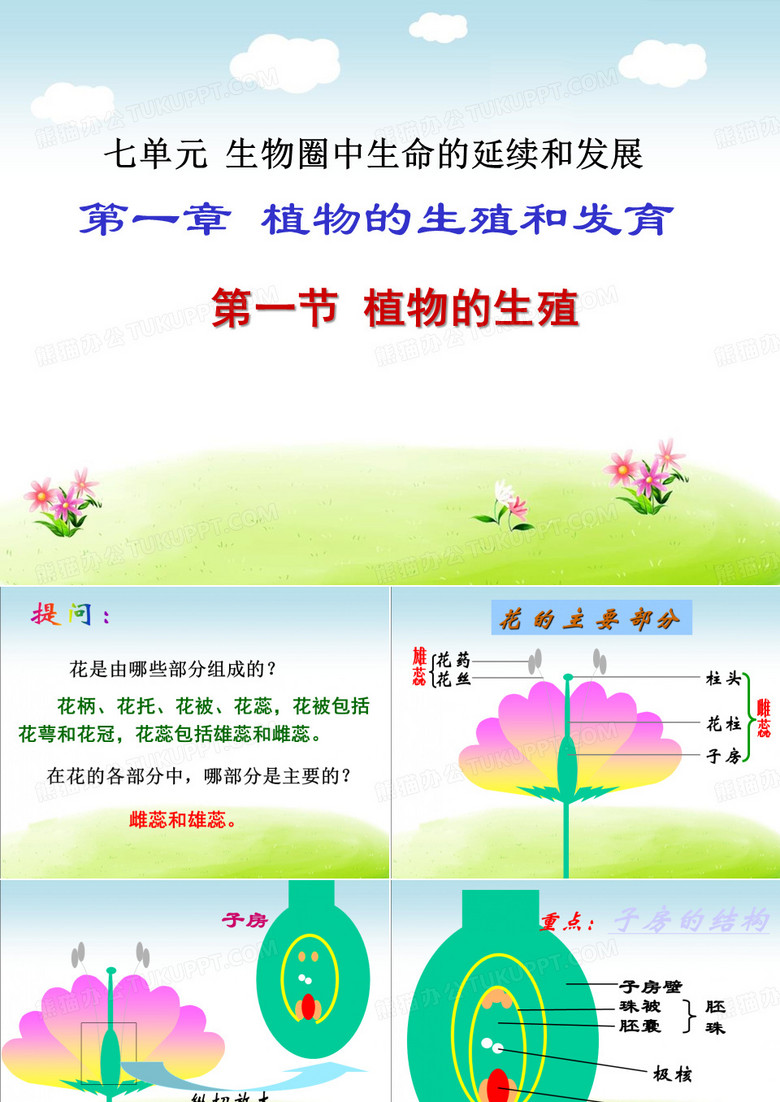 初中生物八年级下册《1.1第一节 植物的生殖》优质课件(两套)