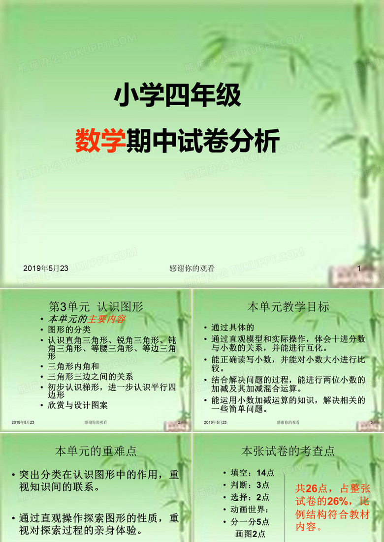 小学四年级数学期中试卷分析