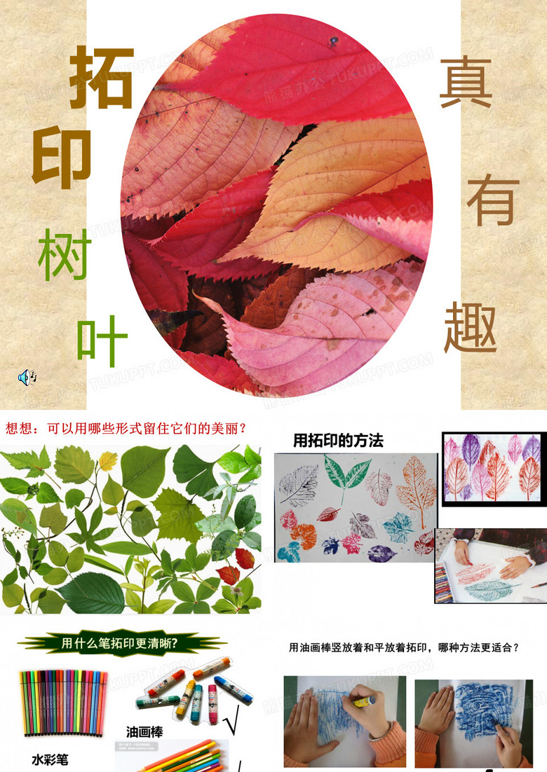 拓印树叶真有趣