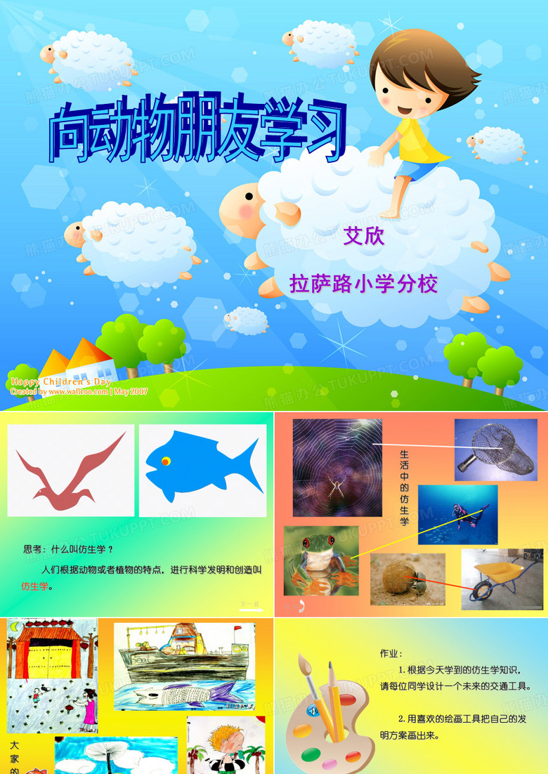 小学六年级美术向动物朋友学习课件