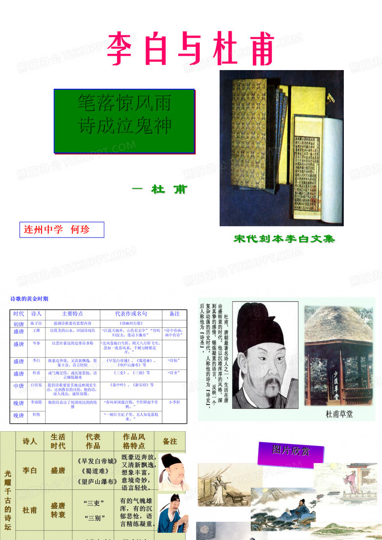 李白与杜甫 PPT课件