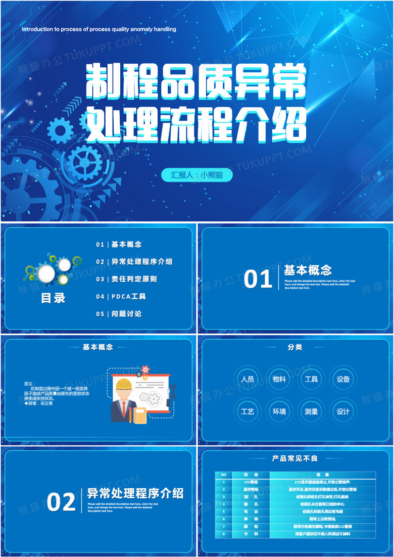 制程品质异常处理流程介绍PPT模板