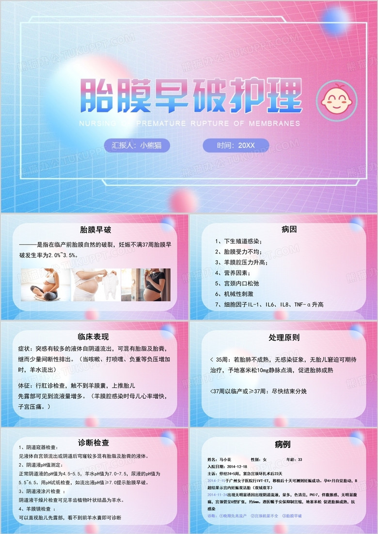 紫色胎膜早破护理查房PPT模板