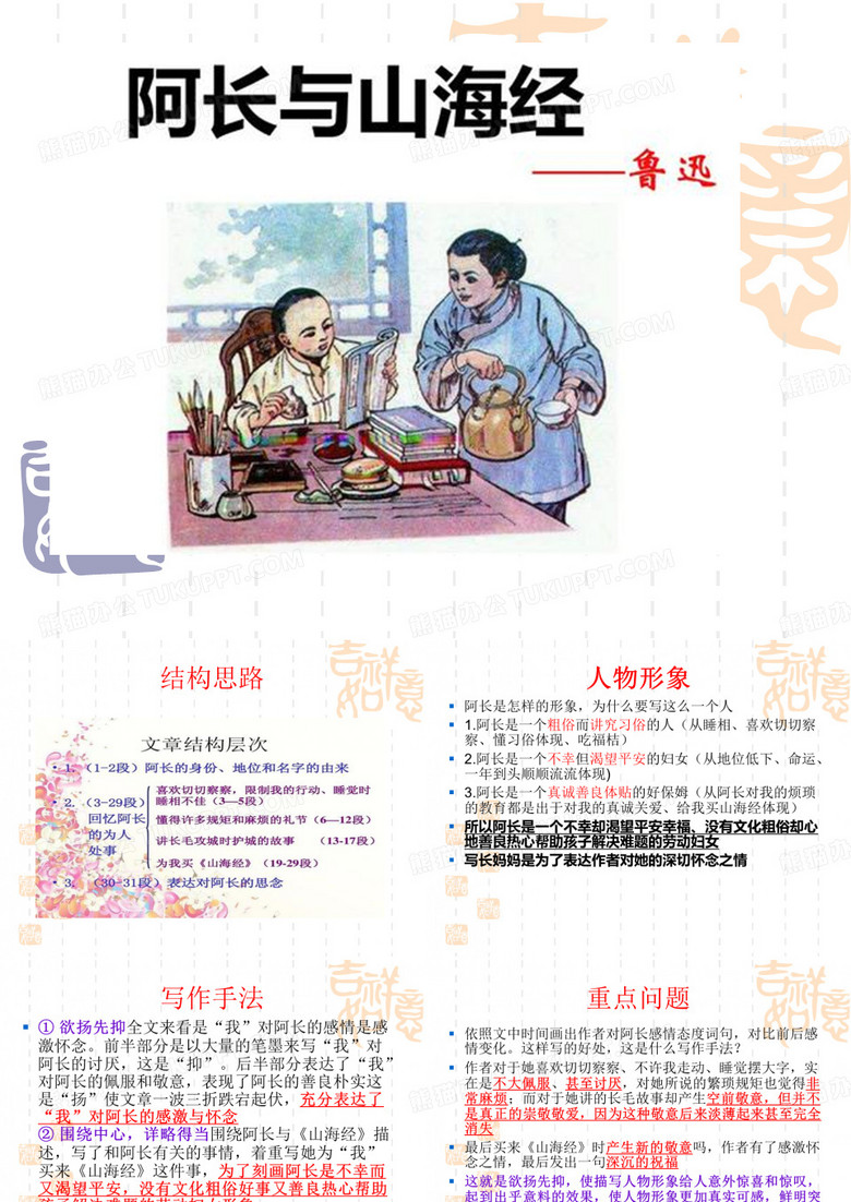 阿长与山海经 中考阅读重点复习