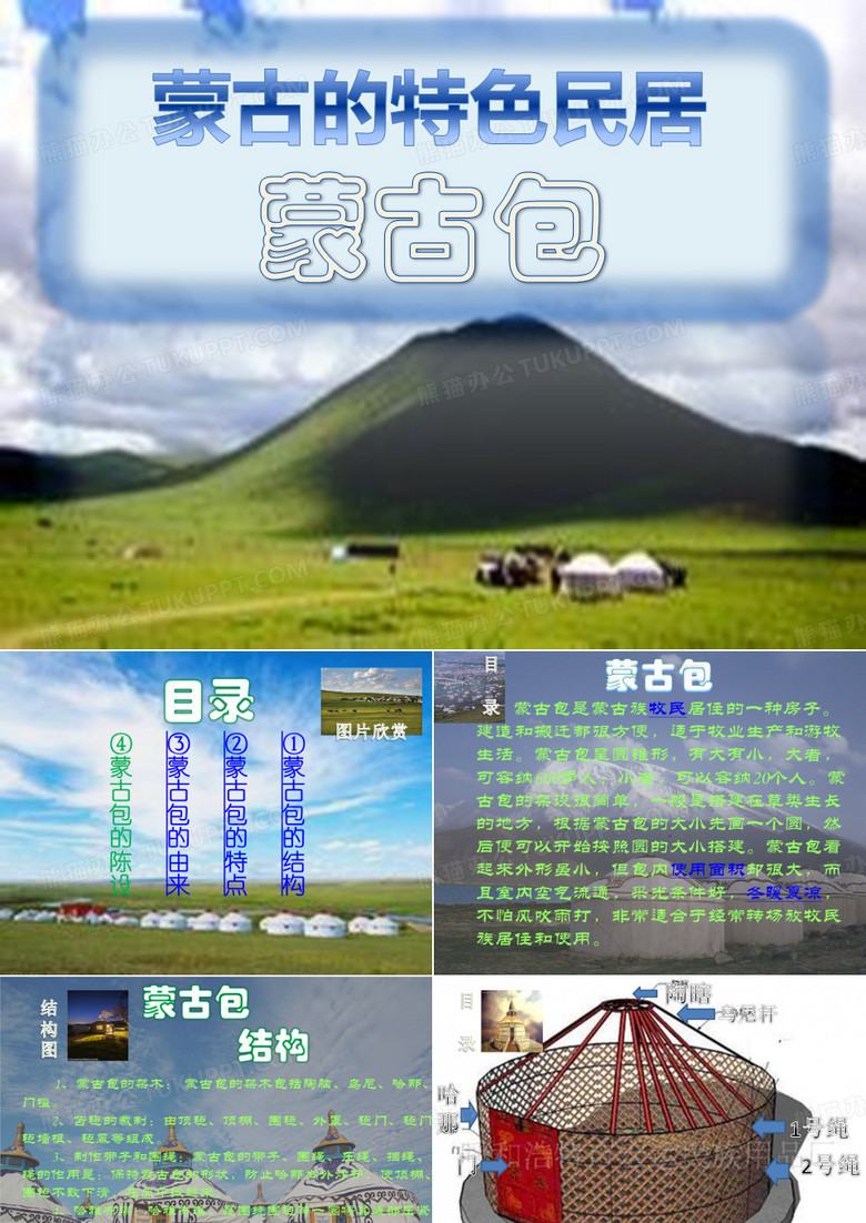 蒙古包PPT  低价下载 内容充实