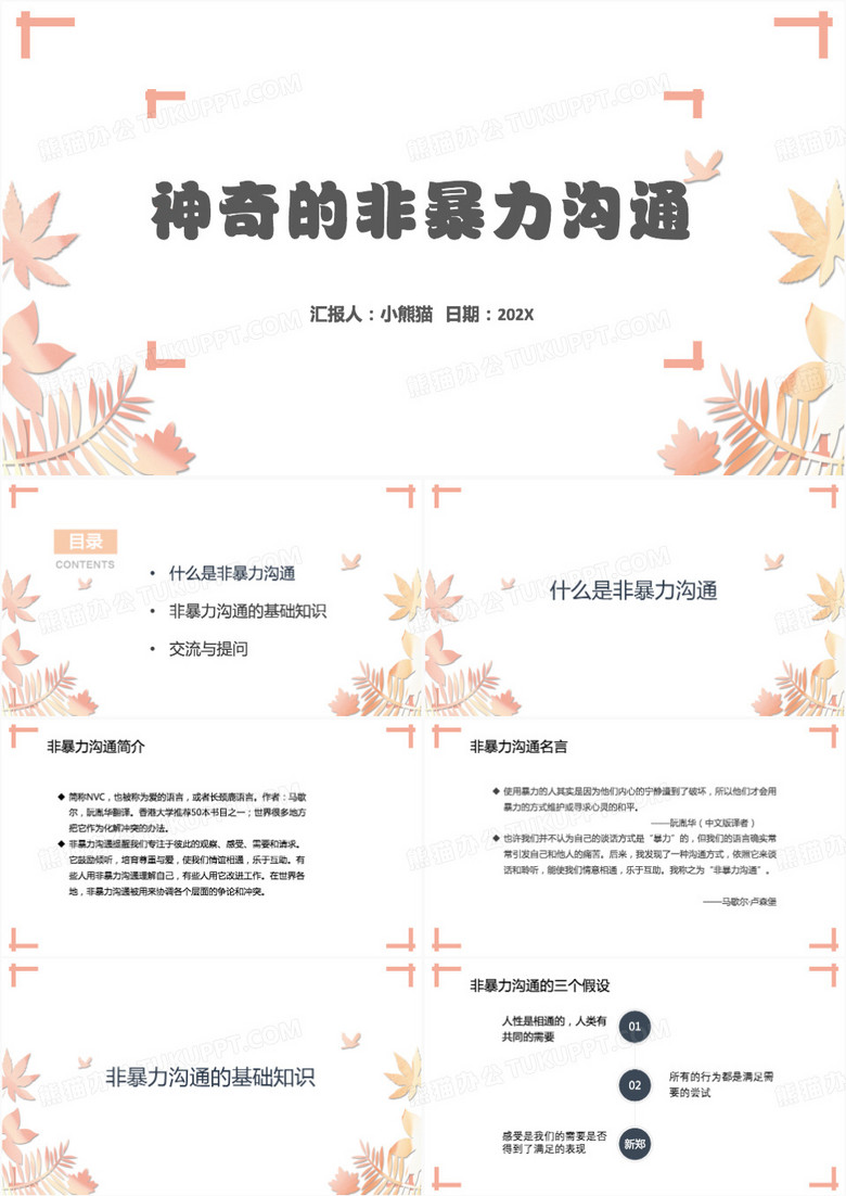 非暴力沟通之神奇的非暴力沟通PPT模板