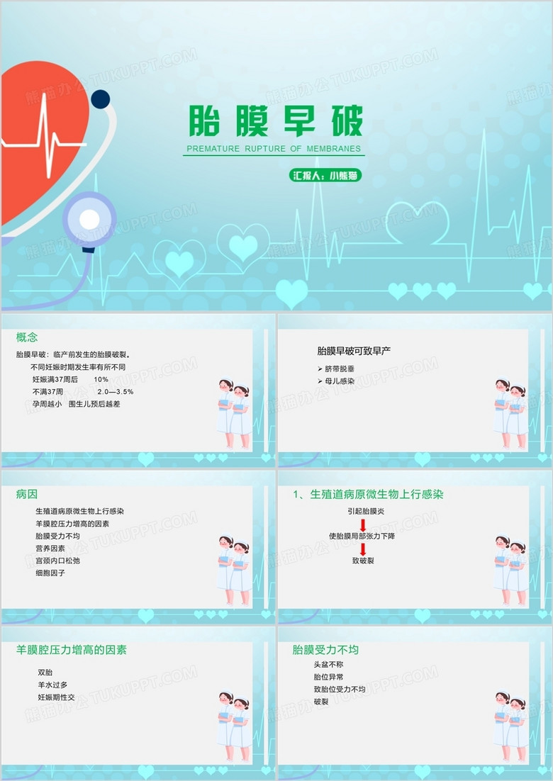 胎膜早破护理查房胎膜早破PPT模板
