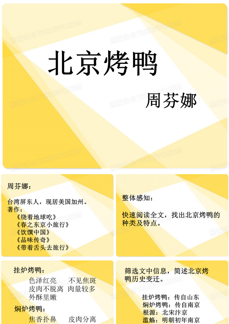 烹饪文学作品欣赏PPT1.4北京烤鸭