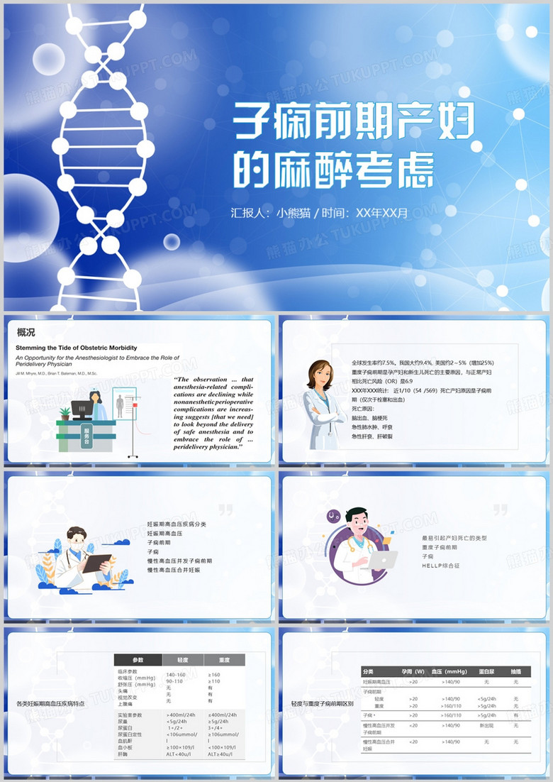 子痫前期产妇的麻醉考虑PPT模板