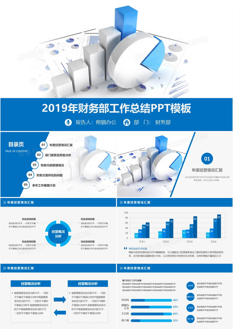 财务报告分析数据统计报表业绩PPT模板