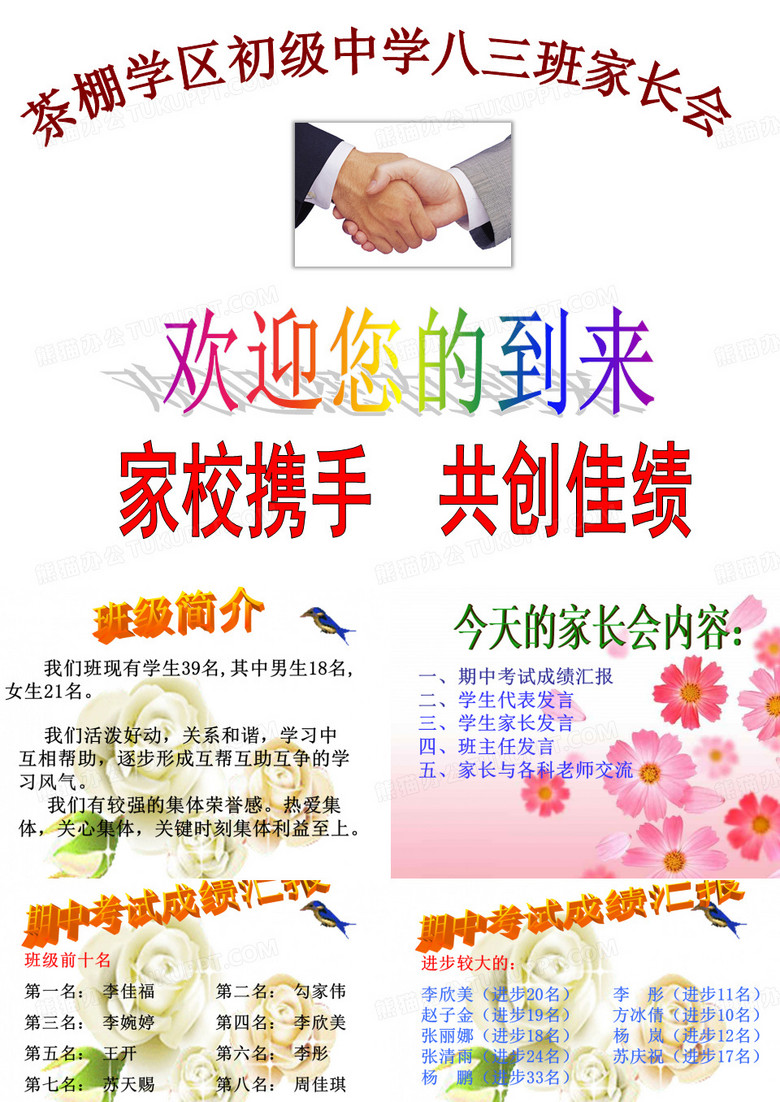 家长会家长开放日课件