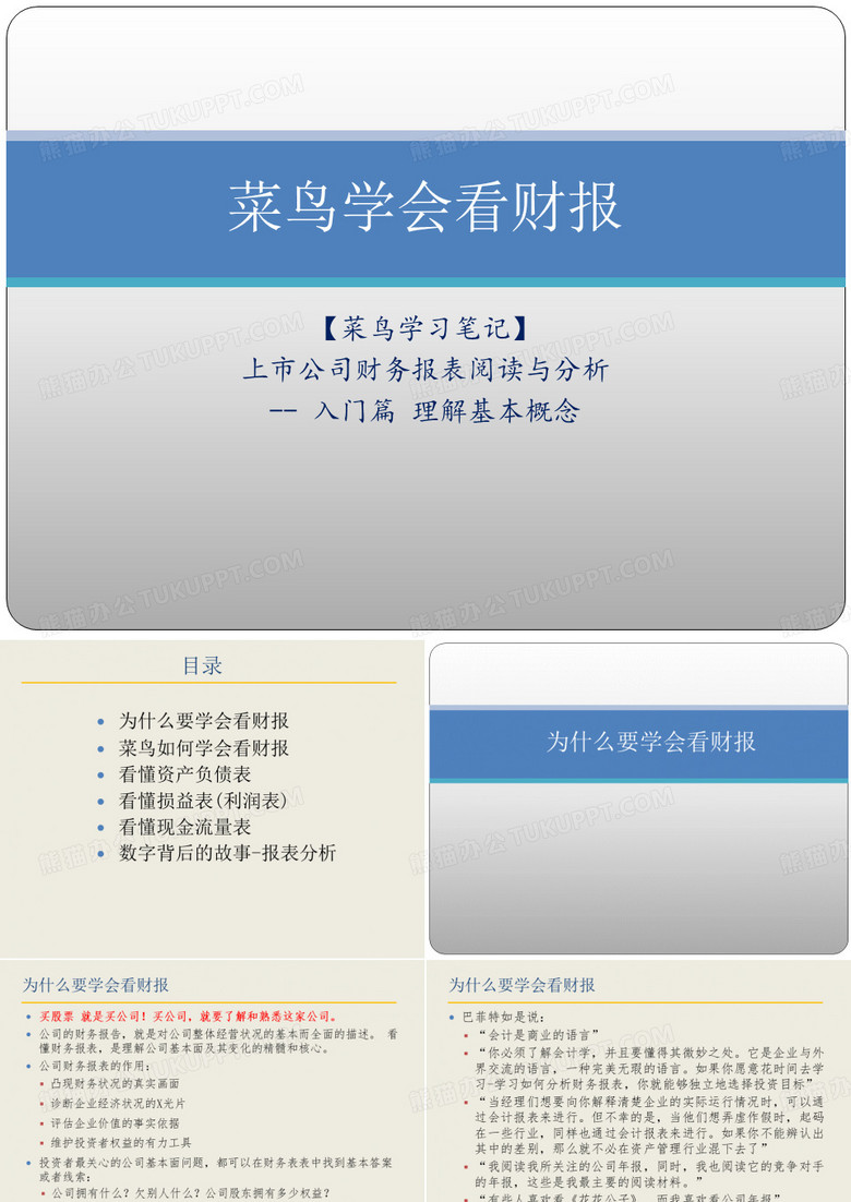菜鸟学会看财报