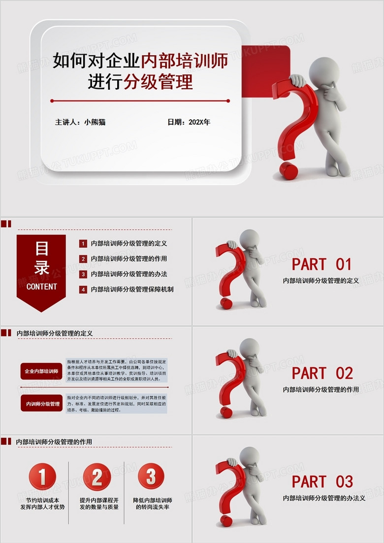 对企业内部培训师进行分级管理PPT模板