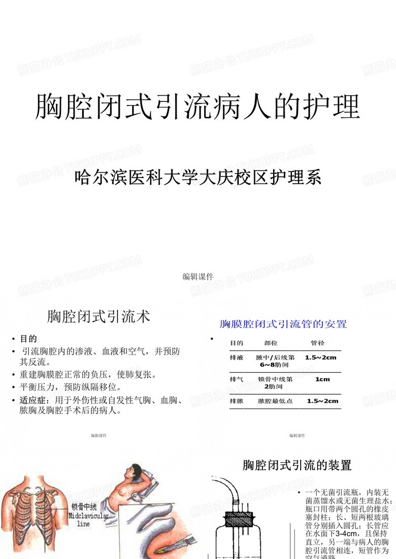 胸腔闭式引流病人的护理