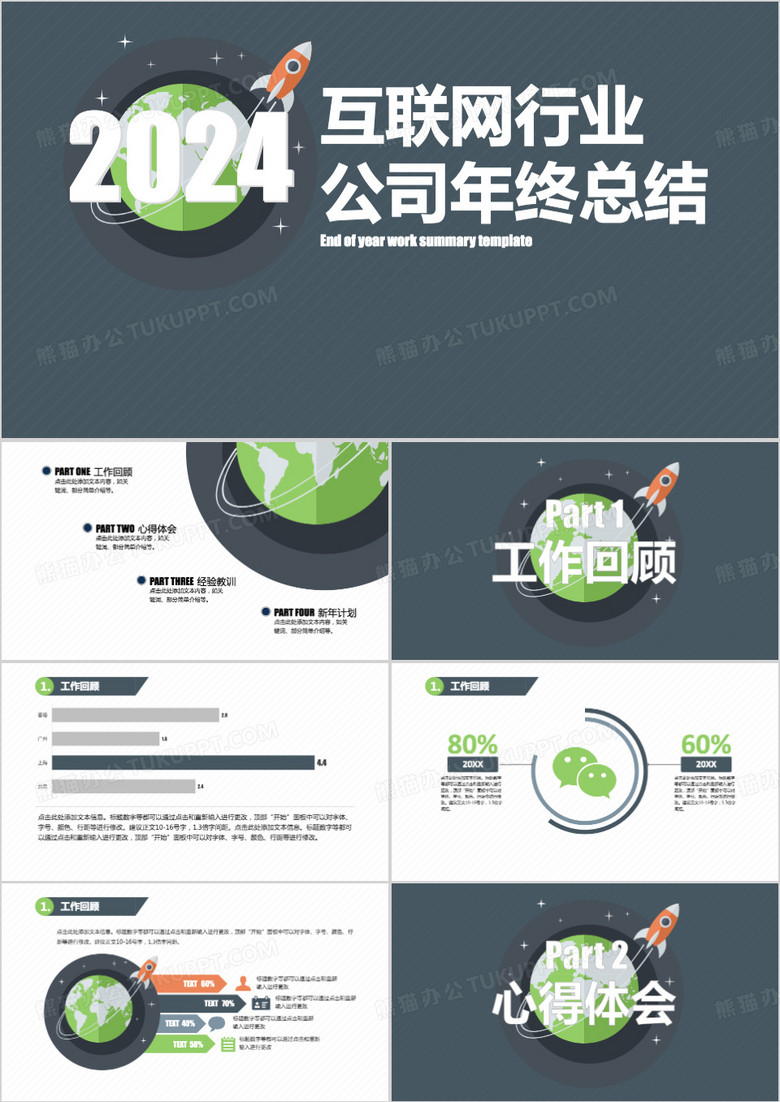 互联网行业公司年终总结PPT模板