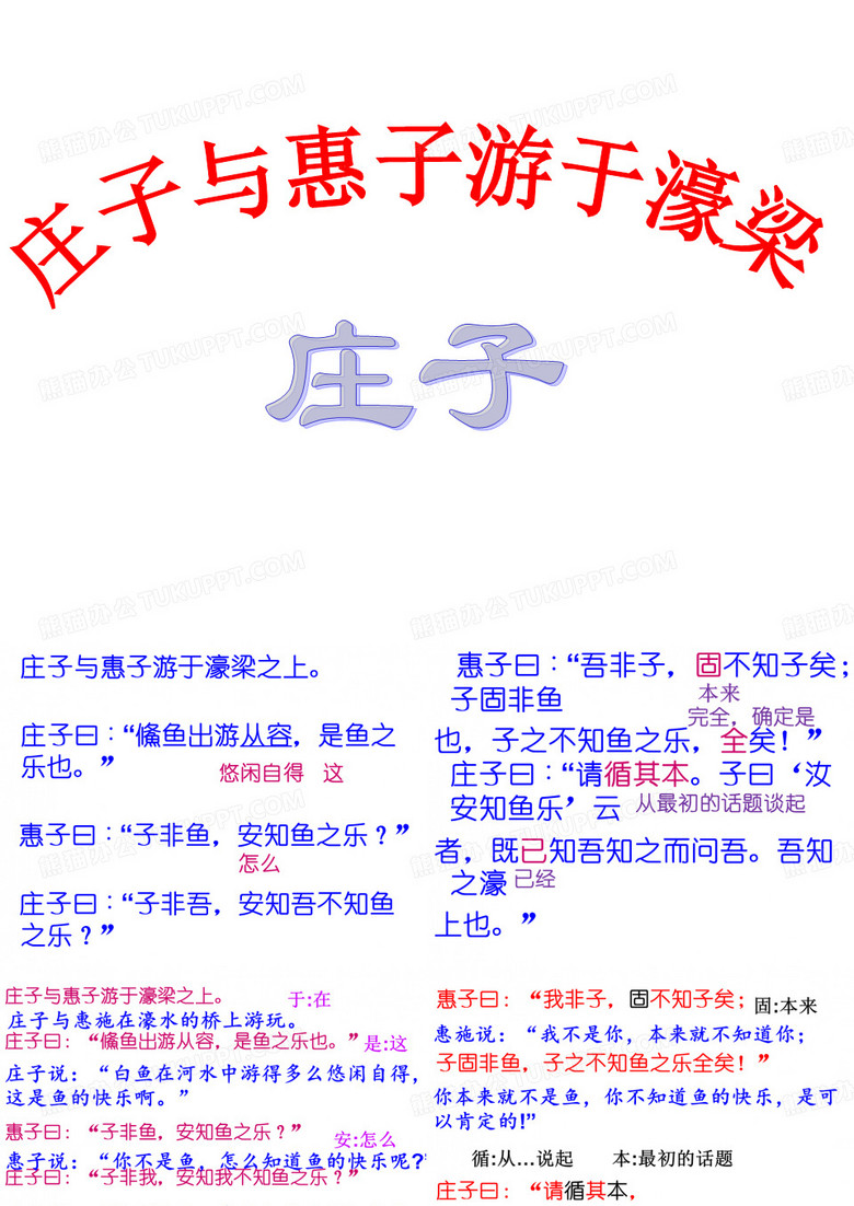 庄子《庄子与惠子游于濠梁之上》