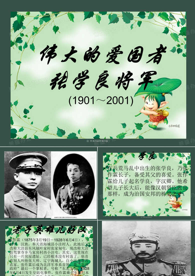 历史 张学良将军介绍 -ppt