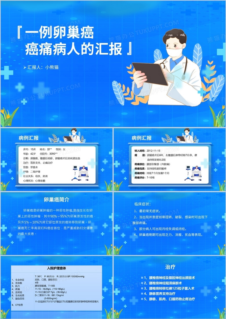 一例卵巢癌癌痛病人的个案汇报PPT模板