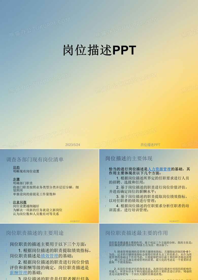岗位描述PPT