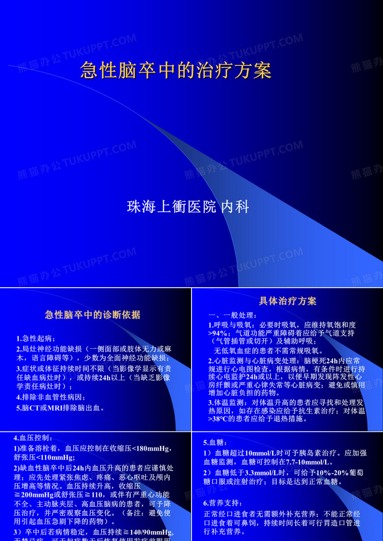 急性脑卒中的治疗
