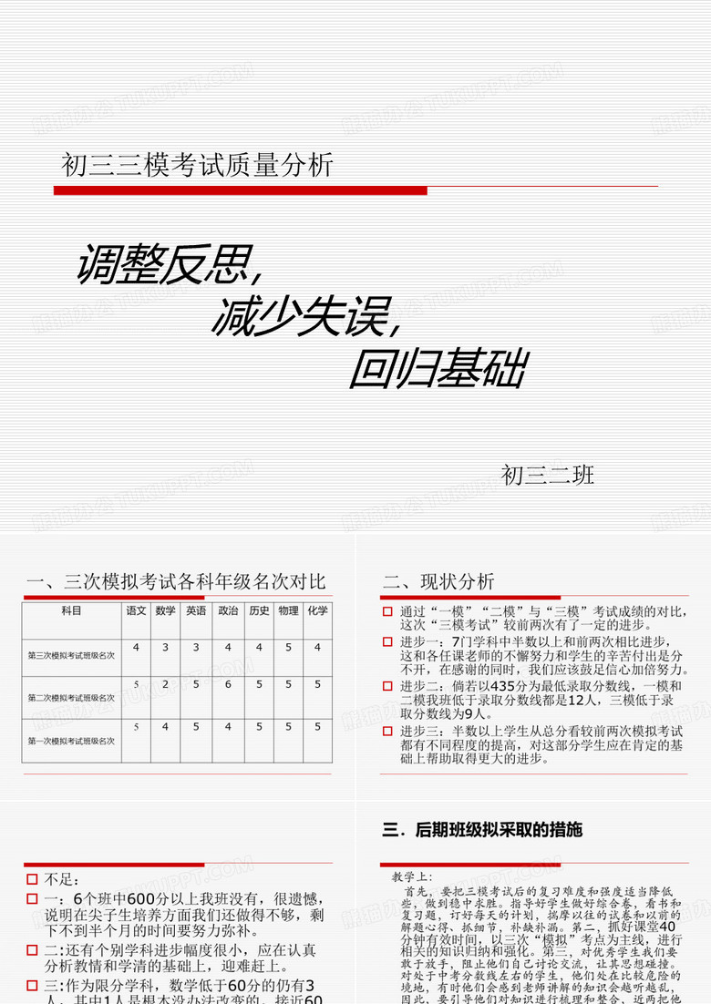 初三三模考试质量分析