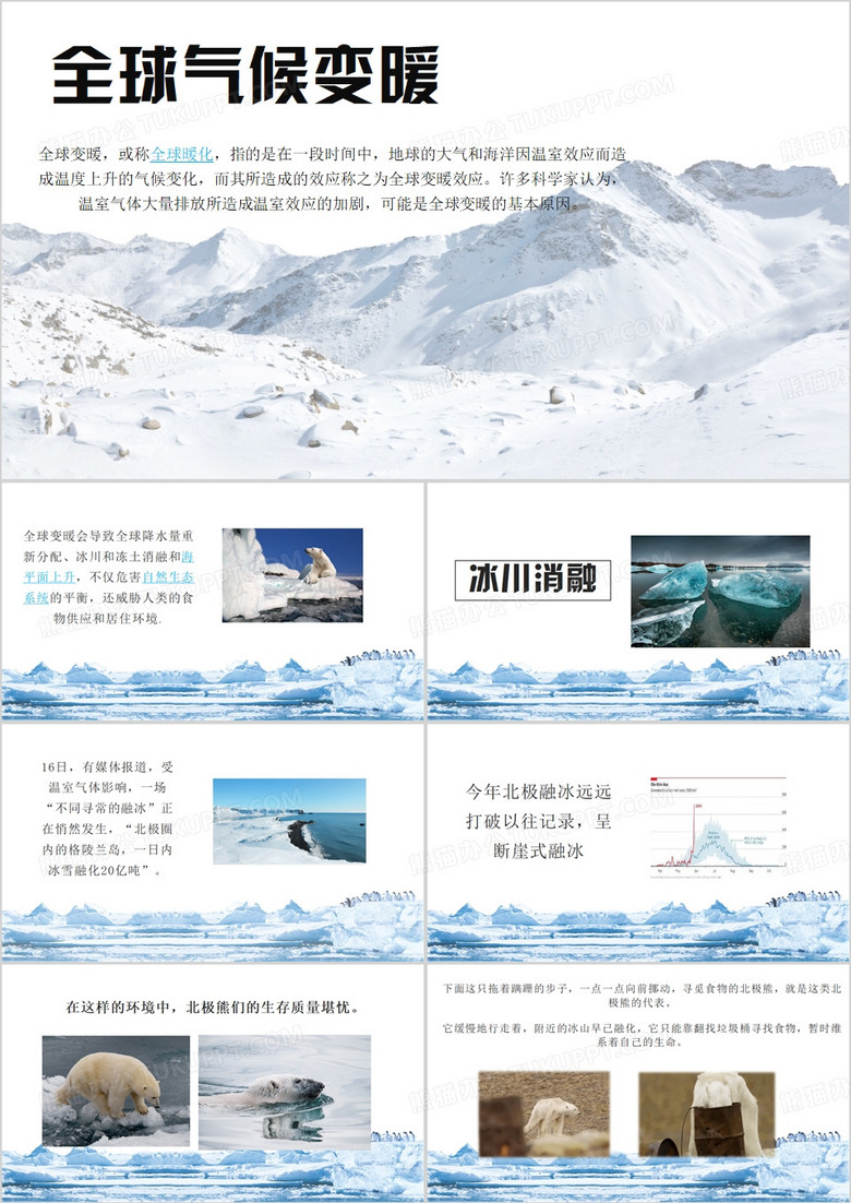 全球气候变暖PPT模板