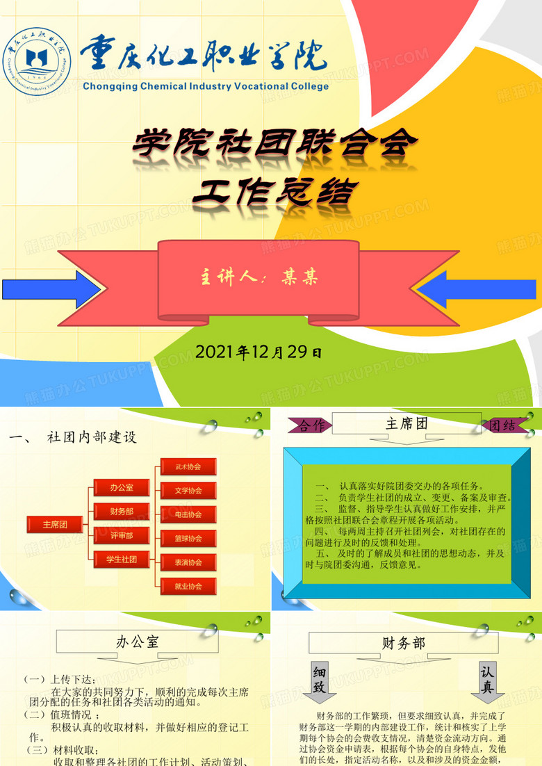 学生社团工作总结PPT