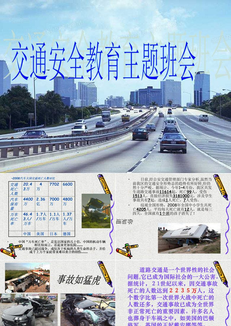 交通死亡人数ppt课件