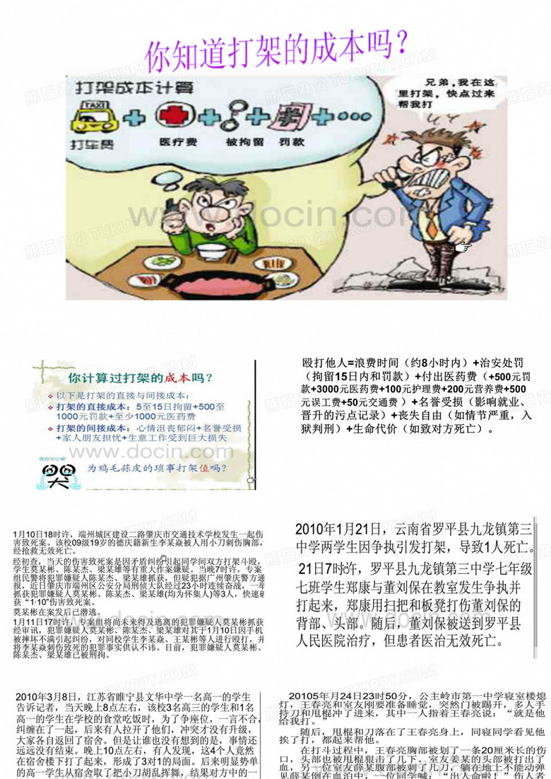 打架成本高