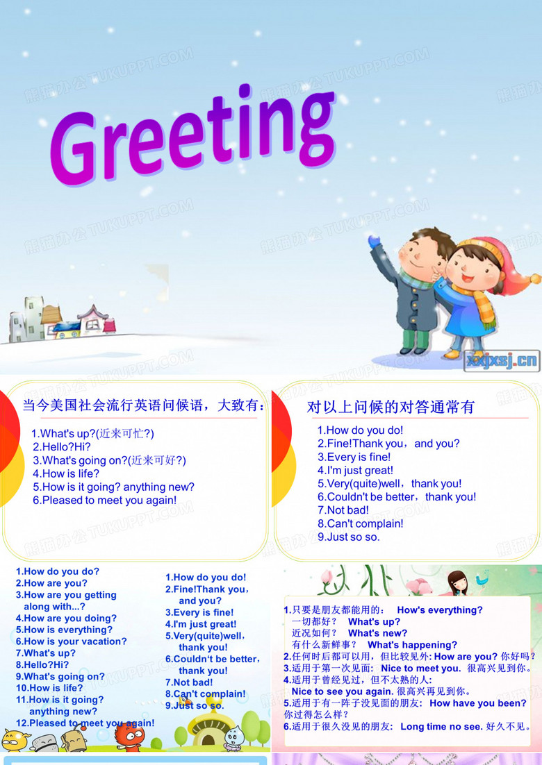 greeting英文问好的不同方式.ppt