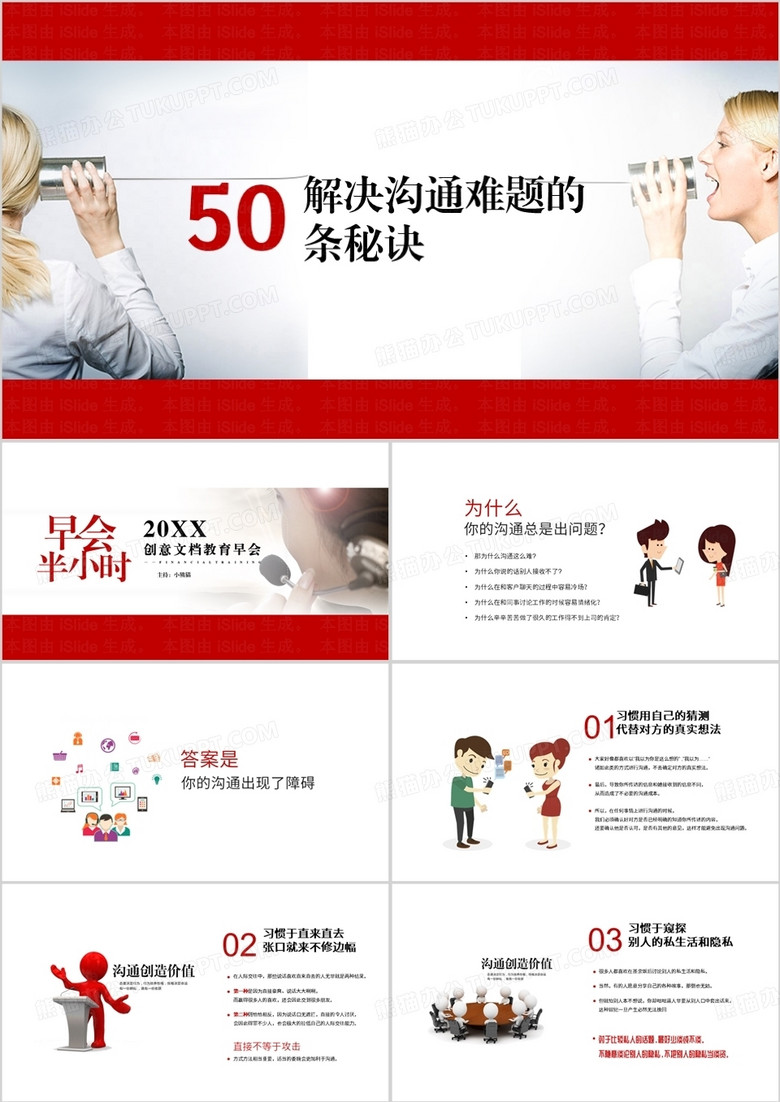 早会企业培训有效沟通技巧培训PPT模板