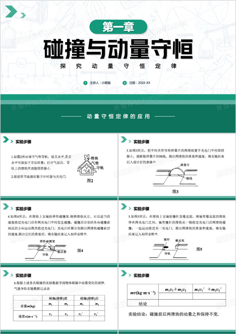 高二物理动量守恒定律的应用ppt模板