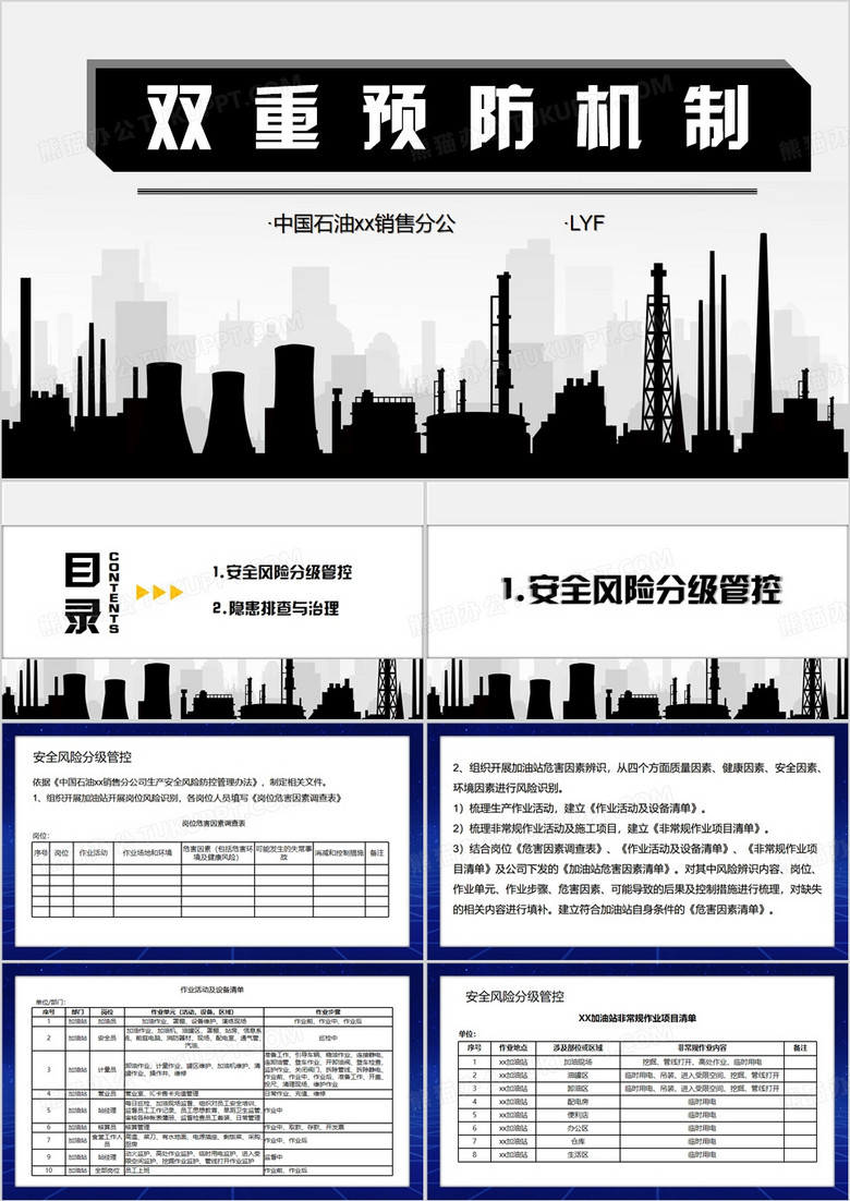 黑色简约风双重预防机制ppt课件