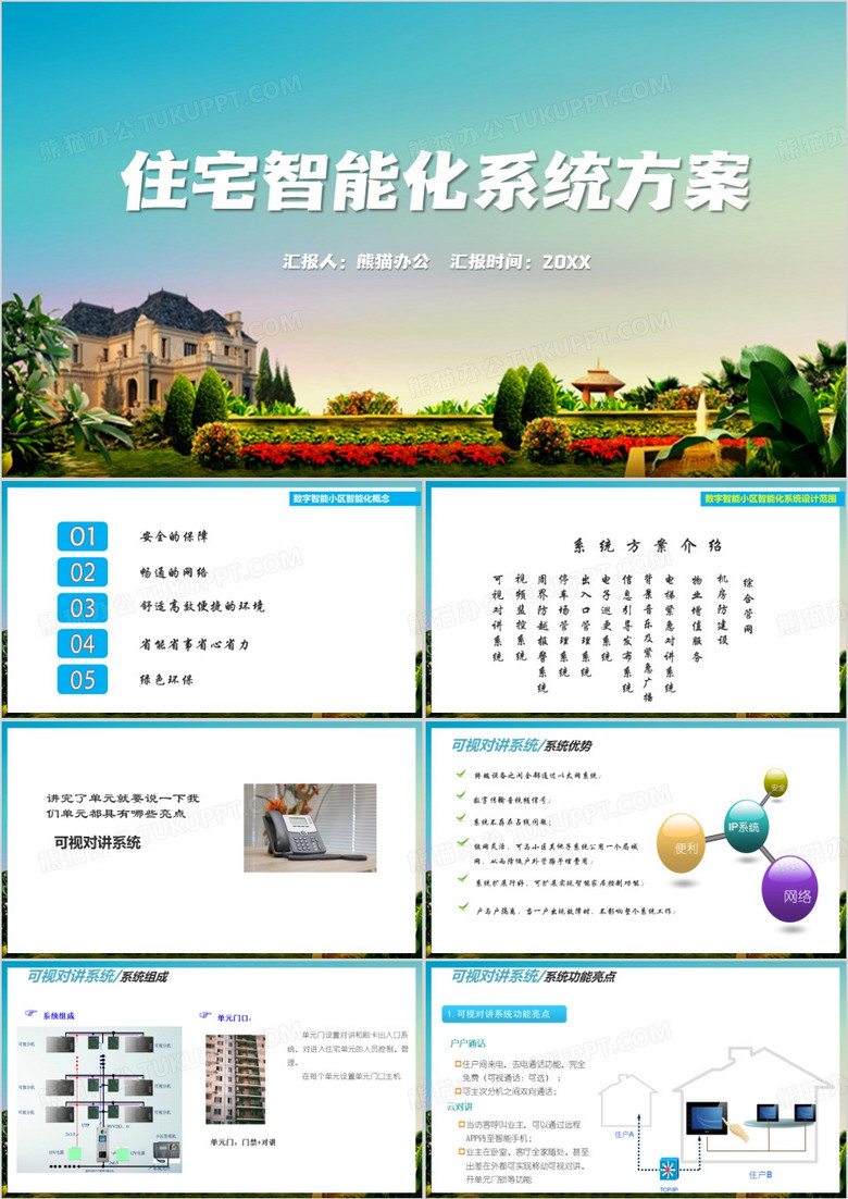 住宅小区智能化系统PPT模板