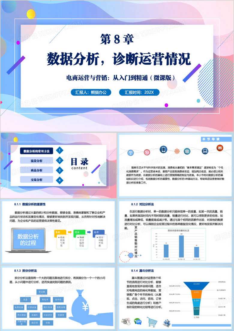 电商运营数据分析诊断运营情况PPT模板