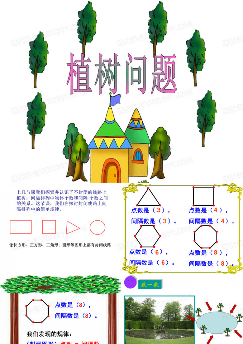 植树问题封闭图形的植树问题 植树问题封闭图形的植树问题