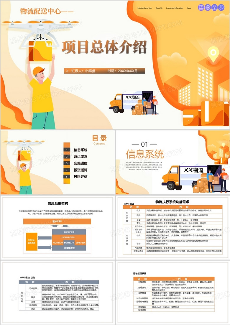 物流服务配送中心项目总体介绍PPT模板