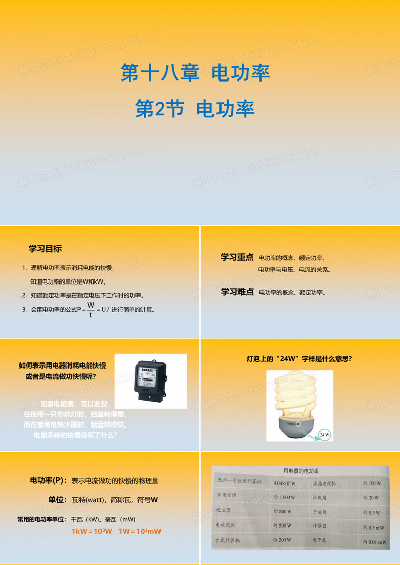 18.2电功率课件人教版物理九年级_3