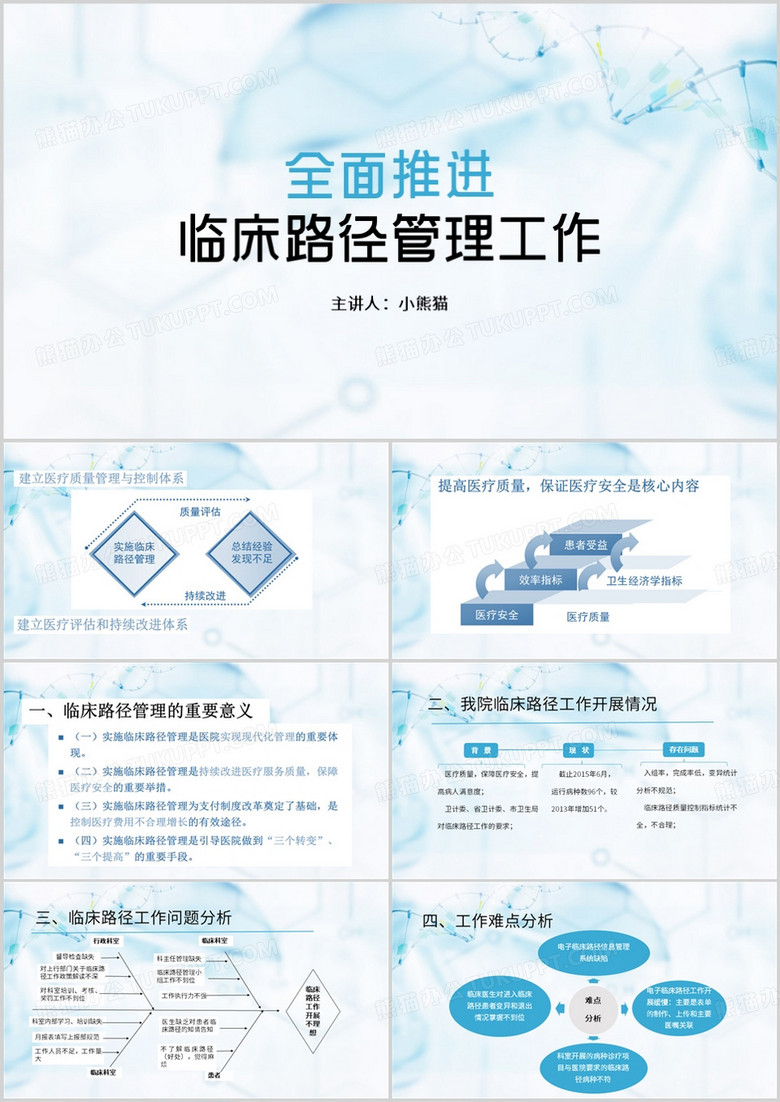 简约风全面推进临床路径管理工作PPT模板