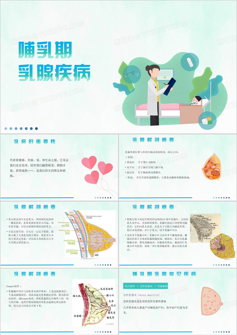 哺乳期乳腺疾病科普教育护理查房PPT模板